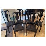 Set of Black Lacquered Dining Chairs