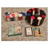 Poker Chips and Assorted Playing Cards