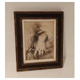 Framed Study of a Hand Art by Del Sarto 12x10