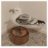 Large Cement/Mixed Media Painted Seagull Statue