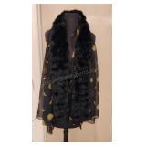Ladies Black Fur Scarf & Fashion Scarf
