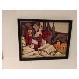 Framed Tapestry Art  12.5x16