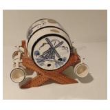 Ceramic Liquor Barrel w/Shot Glasses