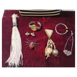 Vintage Amber Spider Brooch, & Assorted Fashion