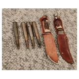 Knives w/Sheaths and Inert Drill Rounds