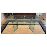 Large Beveled Glass Dining Table 41.5x72x28
