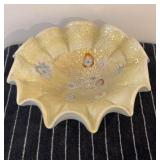 Gold Flecked Millefiori Glass Bowl