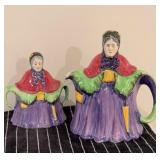 Hand Painted English little Old Lady Tea Pot &