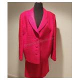 Ladies Christian Ruperto Red 2 Piece Skirt Suit
