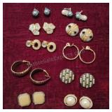 10 Pair Clip on Earrings