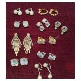 10 Pair Clip On Earrings - Bergere, Swarovski