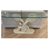 Lacquered Flower Sofa Table 16x54x28.5 inches