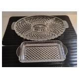 Crystal Relish Tray & Crystal Pickel Tray