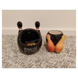 Ceramic Bowlers Ashtray and Decorative Jar