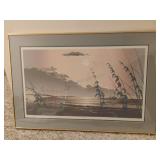 Warren Woodward Serigraph Sunrise Trawler Art