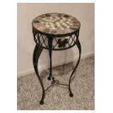 Mosaic Accent Table/Wrought Iron Plant Stand