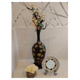 Large Decorative Vase & Assorted Decor