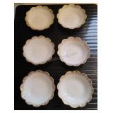 Gold Tone Rimmed Trinket Bowls set of 6