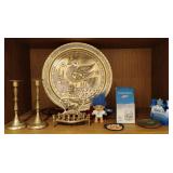 Vintage Brass Jerusalem Shalom Plate & More