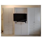Large White Lacquered Wall Unit Dresser (NOT TV)