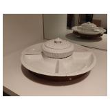 California USA Pottery Relish Tray w/Lazy Susan