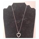 Sterling 925 QZ Heart Pendant & Sterling Box Chain