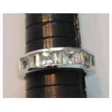 Sterling 925 w/CZ Band Ring size 8