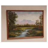 Framed Landscape Painting by Ann Fay Jr