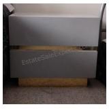 Postmodern Gray Lacquered Night Stand
