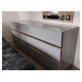 Postmodern Gray Lacquered w/Brass Tone Accents