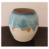 Glazed Pottery Vase Signed