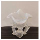 Viking Glass Cabbage Leaf Compote Bowl (Repaired)