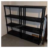 2 Plastic Shelving Units