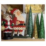 Shelf Lot Santas & Trees