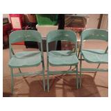 Trio of IKEA  Metal  Folding Chairs