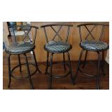 Trio of Metal Bar Stools 33x16