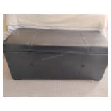 Faux Leather Trunk/File Cabinet 19x41x17