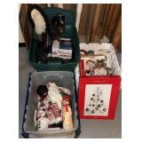 3 Totes of Christmas Decor & Lights