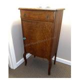 Antique Tiger Oak Music Cabinet 13.5x20x37 inches