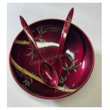 Maxuni metal base lacquer ware Salad Bowl