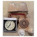 Clock, Lamp Shades & Home Decor