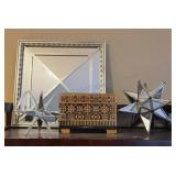 Wall Mirror, Wood Box & Mirrored Stars
