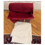 Red Comforter & Cream Quilted Throw