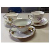 Group of Floral Tea cups