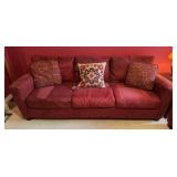 Max Home Furniture Ruby Red Upholstered Sofa