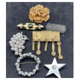 Collection of Brooches (large Flower is GF)