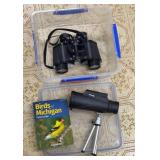 Binoculars, Spotting Scope & Bird Book