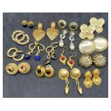 Group of Gold Tone Pierced Earrings
