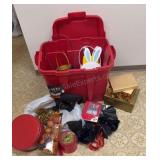 Misc holiday lot Decor & Tote