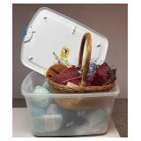 Tote of Yarn Needles & Started Projects